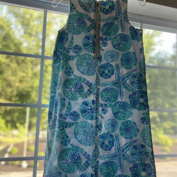 Lilly Pulitzer Girls XL Shift Dress - Sand Dollar Starfish Print - Picture 2 of 2
